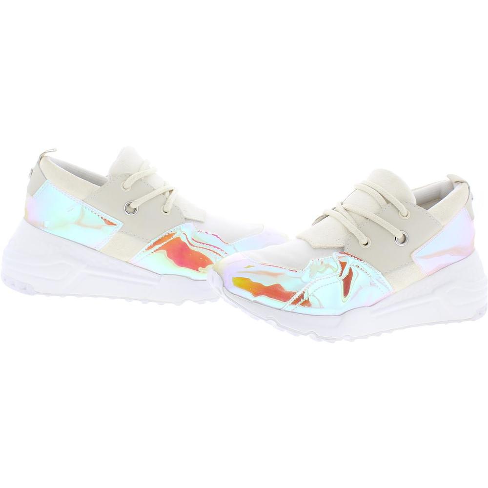 Steve Madden Womens Cliff Ivory Iridescent Low Top Fashion Sneakers Shoes NWT - Picture 2 of 3